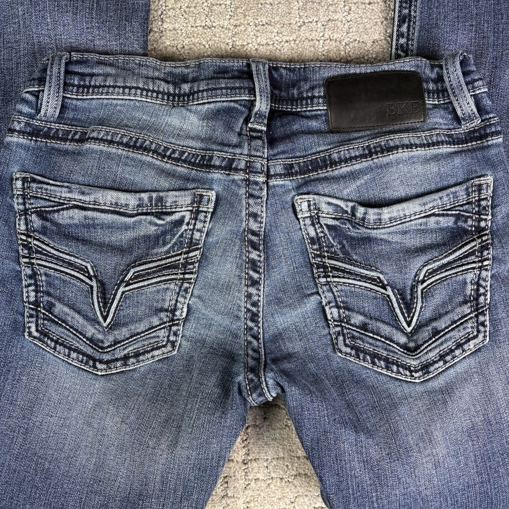 BKE Aiden Mens Light Wash Straight Leg Distressed Jeans 28x32 Blue